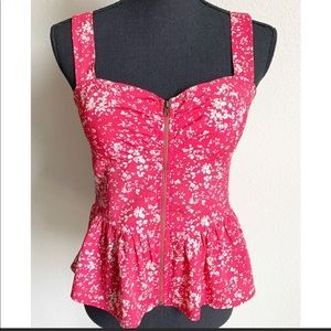 Pink and white zip up top. Perfect condition. Med.